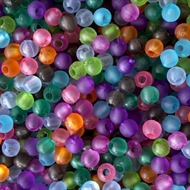 Plastic perler 4 mm. - frostede